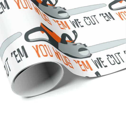 Kettensäge Geschenkpapier (Rolleneckpunkt)