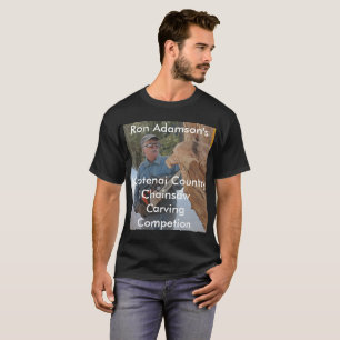 Kettensäge Ron Adamson, die Wettbewerb schnitzt T-Shirt