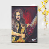 Kettensägen-Küken-Gruß-Karte Karte (Gelbe Blume)