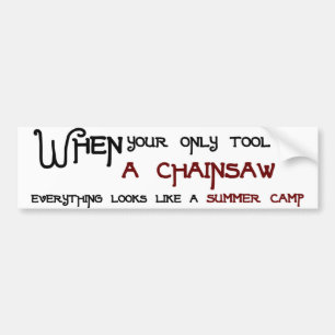 Kettensägen und Summercamps Autoaufkleber