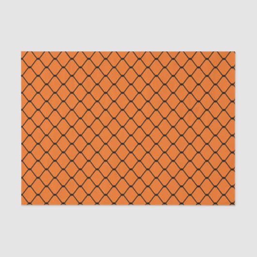 Kettenverbindungszaun auf Orange Seidenpapier (Vorderseite)