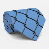 Kettenverbindungszaun - Schwarz und Weiß, Blau und Krawatte (Gerollt)