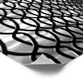 Kettenverknüpfungszaun Kunstfotografie in Schwarzw Poster (Ecke)