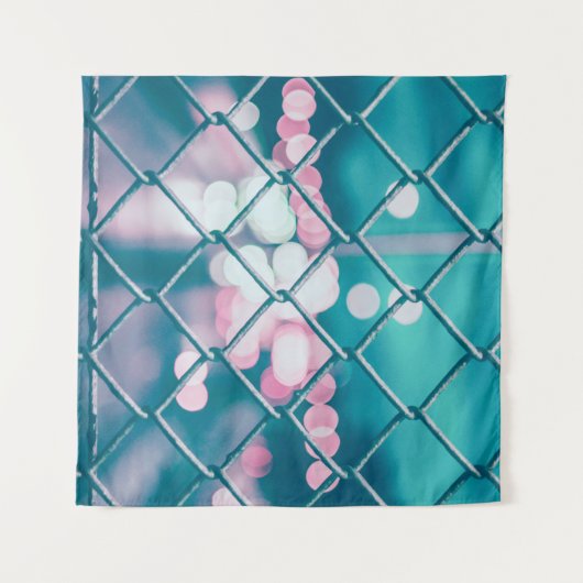 KETTENZEIGE MIT BOKEH-LICHTEN WANDTEPPICH (Vorderseite (Horizontal))