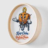 Kettenzug-Maskottchen Keep Calm Wanduhr (Winkel)
