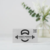 Kettle Bell | Barbell | QR Code Business Card Visitenkarte (Stehend Vorderseite)
