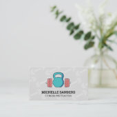 Kettle Bell | Dumbell Pattern Business Card Visitenkarte (Stehend Vorderseite)
