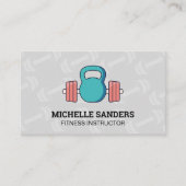 Kettle Bell | Dumbell Pattern Business Card Visitenkarte (Vorderseite)
