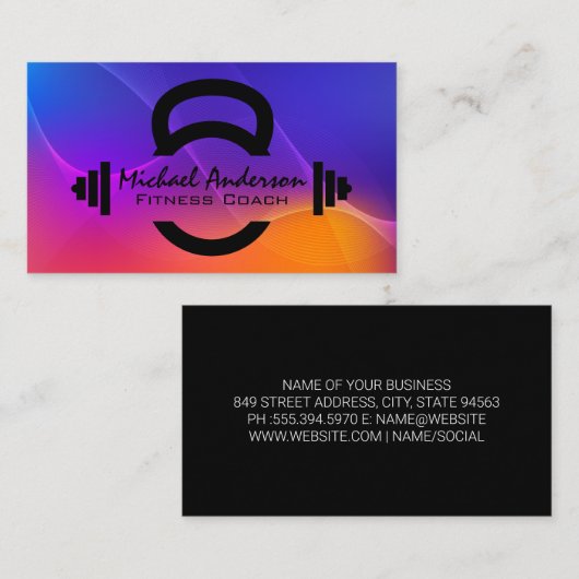 Kettle Bell Fitness Logo Visitenkarte (Vorne/Hinten)