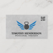 Kettle Bell | Fitness QR Code Option Visitenkarte (Vorderseite)