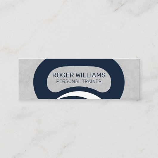 Kettle Bell | Graue Textur Hintergrund Mini Visitenkarte (Vorderseite)