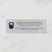 Kettle Bell | Graue Textur Hintergrund Mini Visitenkarte (Rückseite)