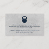 Kettle Bell | Graue Textur Hintergrund Visitenkarte (Rückseite)