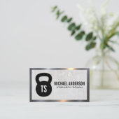 Kettle Bell Logo | Beton | Metall Visitenkarte (Stehend Vorderseite)