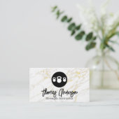 Kettle Bell Logo | Hintergrund aus Goldmarmor Visitenkarte (Stehend Vorderseite)