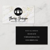 Kettle Bell Logo | Hintergrund aus Goldmarmor Visitenkarte (Vorne/Hinten)