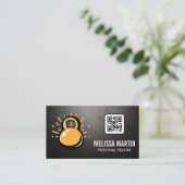 Kettle Bell Logo | QR Code Business Card Visitenkarte (Stehend Vorderseite)