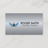 Kettle Bell | Metal Background Business Card Visitenkarte (Vorderseite)