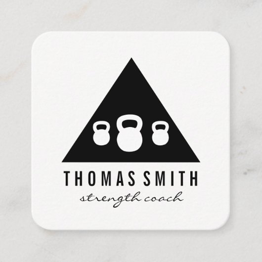 Kettle Bell Personal Trainer | Dreieck Quadratische Visitenkarte (Vorderseite)