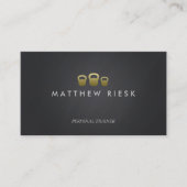 Kettle Bell Personal Trainer Fitness Black Visitenkarte (Vorderseite)