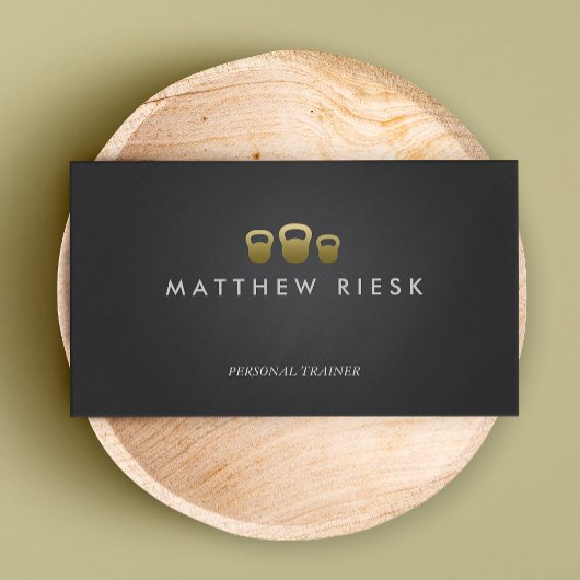 Kettle Bell Personal Trainer Fitness Black Visitenkarte