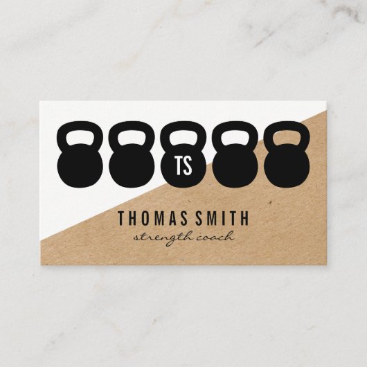 Kettle Bell Personal Trainer Geometric Visitenkarte (Vorderseite)