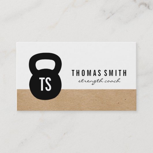 Kettle Bell Personal Trainer Geometric Visitenkarte (Vorderseite)