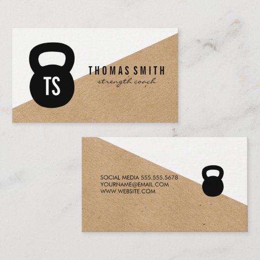 Kettle Bell Personal Trainer Geometric Visitenkarte (Vorne/Hinten)