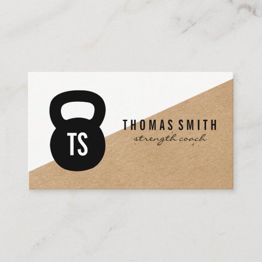 Kettle Bell Personal Trainer Geometric Visitenkarte (Vorderseite)