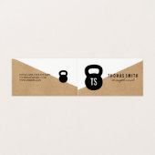 Kettle Bell Personal Trainer Geometric Visitenkarten (Außenseite Aufgefaltet)