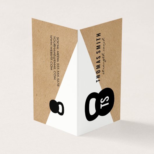 Kettle Bell Personal Trainer Geometric Visitenkarten (Vorderseite)