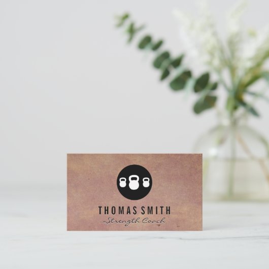 Kettle Bell Personal Trainer | Hintergrundinformat Visitenkarte (Stehend Vorderseite)