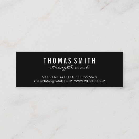 Kettle Bell Personal Trainer Mini Visitenkarte (Rückseite)