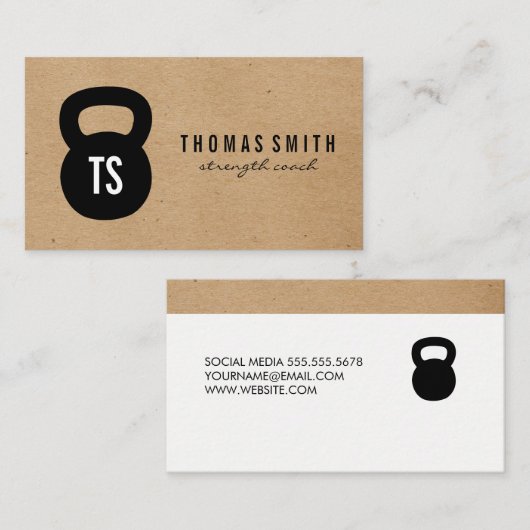 Kettle Bell Personal Trainer Visitenkarte (Vorne/Hinten)