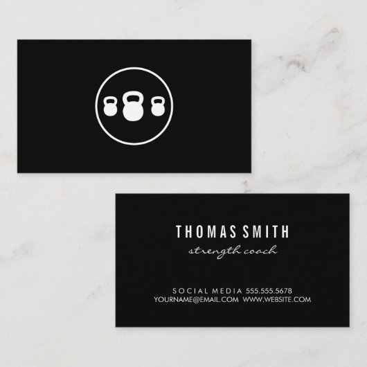 Kettle Bell Personal Trainer Visitenkarte (Vorne/Hinten)
