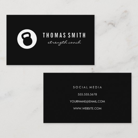 Kettle Bell Personal Trainer Visitenkarte (Vorne/Hinten)