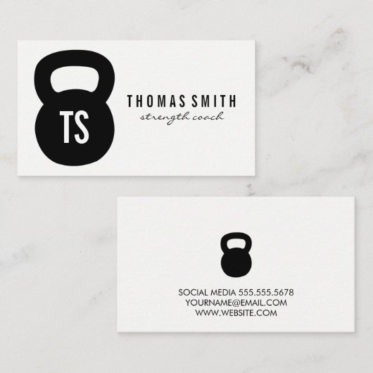 Kettle Bell Personal Trainer Visitenkarte (Vorne/Hinten)