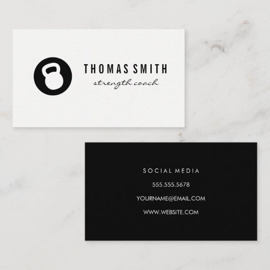 Kettle Bell Personal Trainer Visitenkarte (Vorne/Hinten)