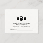 Kettle Bells Fitness Coach Ernennung Terminkarte (Rückseite)