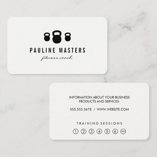 Kettle Bells Fitness Coach Treuhandkarten Treuekarte (Vorne/Hinten)