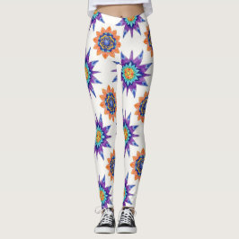 Kettle Bells Floral Mandalas Seamless Pattern Leggings