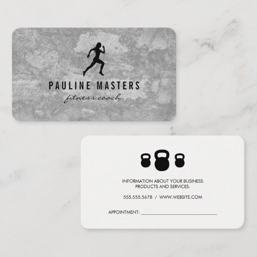 Kettle Bells Sprinter Grunge Ernennung Terminkarte (Vorne/Hinten)