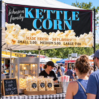 Kettle Corn Popcorn Food Truck Karneval Veranstalt Banner