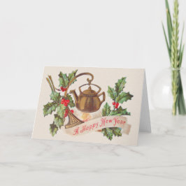 Kettle Fire Holly Feiertagskarte