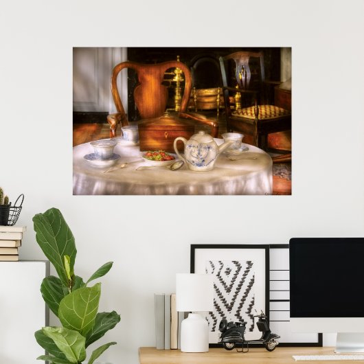 Kettle - Tee trinken - chinesisches Set Poster (Heimbüro)