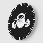 Kettlebell Barbell Liebe - Gym Workout Motivierend Große Wanduhr (Winkel)
