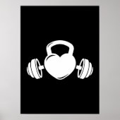 Kettlebell Barbell Liebe - Gym Workout Motivierend Poster (Vorne)