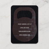 Kettlebell-Form-Abdeckung rustikal Visitenkarte (Rückseite)