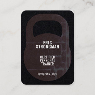 Kettlebell-Form-Abdeckung rustikal Visitenkarte