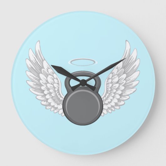 Kettlebell-Himmel Große Wanduhr (Vorderseite)